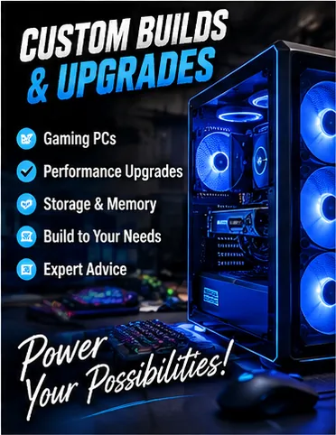Custom builds and upgrades: gaming PCs, performance upgrades, storage and memory, build to your needs, expert advice. Power your possibilities.